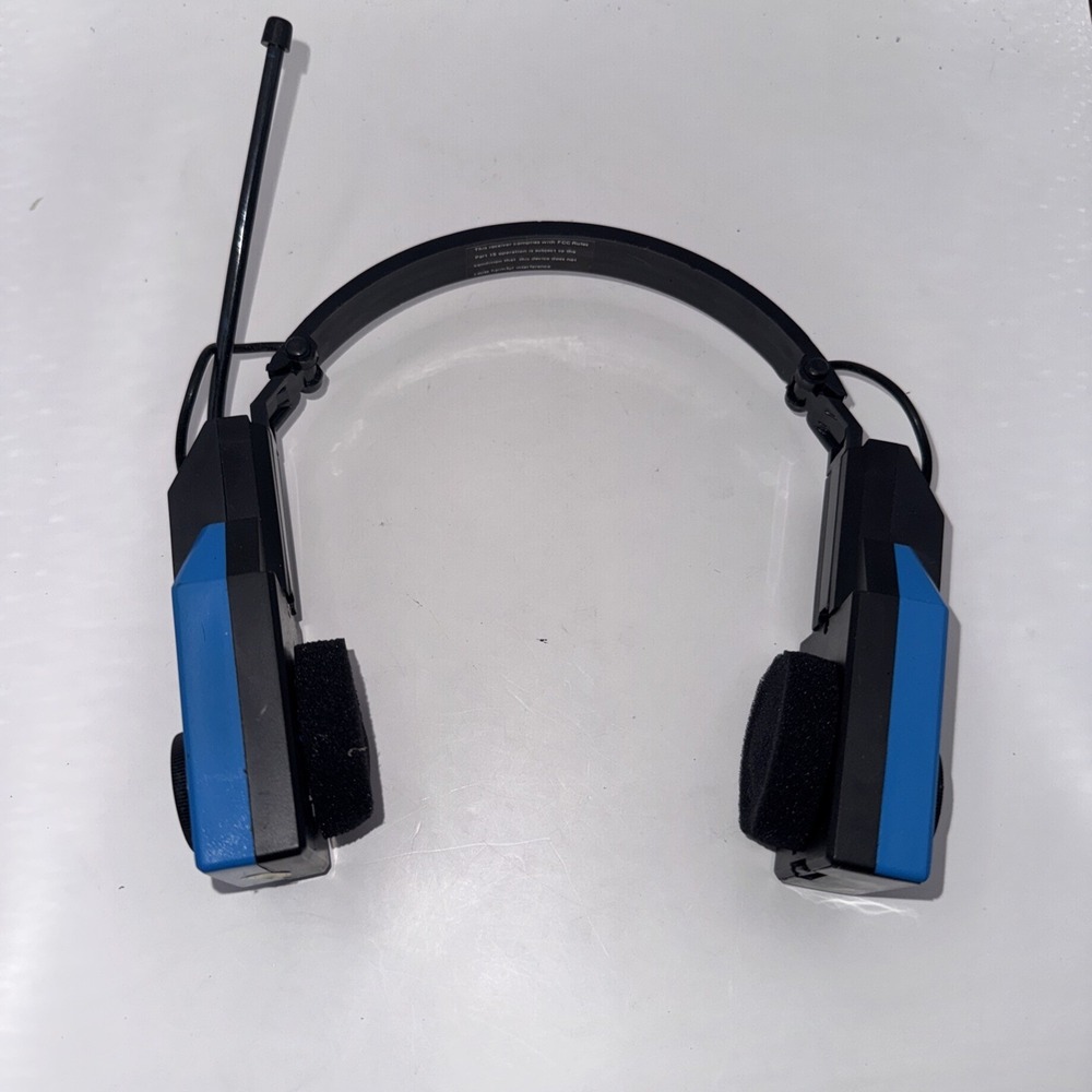 Vintage AM/FM Stereo Folding Headset Radio With Attached Antenna Tested